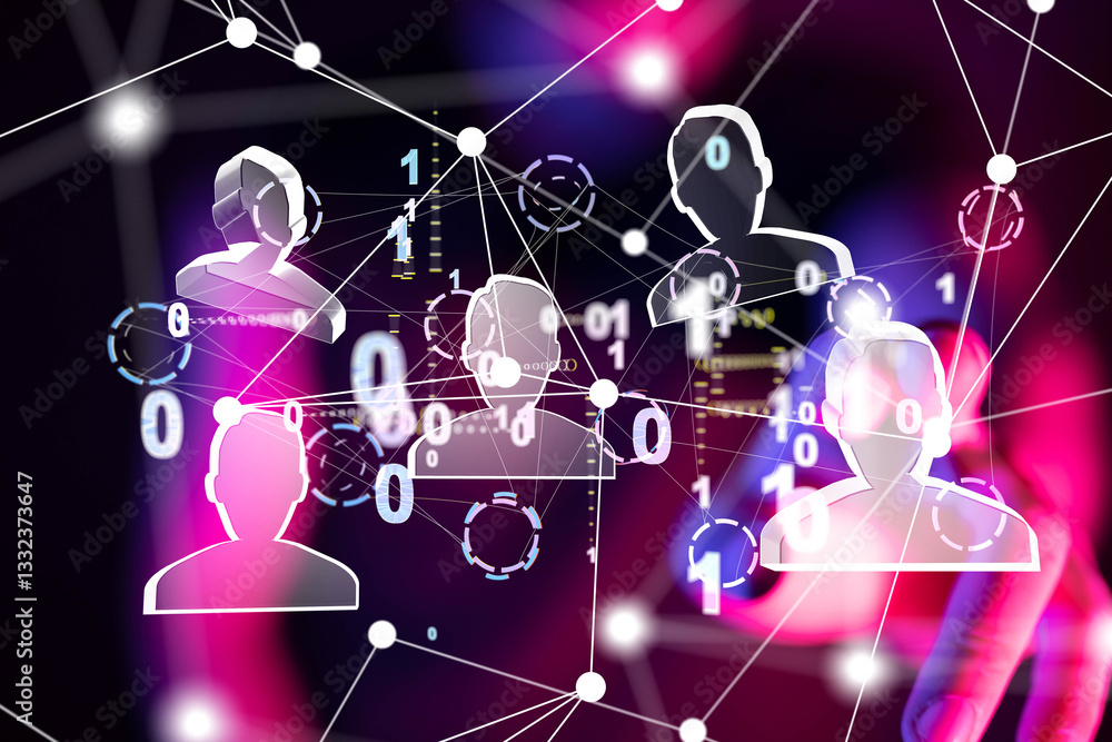 Aufkleber communication network digital group connect