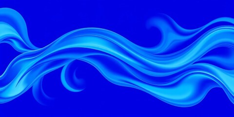 Fototapeta premium Abstract swirling blue ribbons on a blue background Fluid, dynamic, modern art , movement, contemporary
