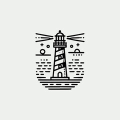 lighthouse vector logo illustration design