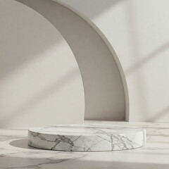 Stylish Abstract Marble Pedestal with Natural Stone Texture for High-End Product Showcase and Graphic Design Mockup