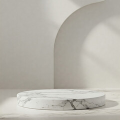 Stylish Abstract Marble Pedestal with Natural Stone Texture for High-End Product Showcase and Graphic Design Mockup