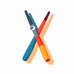 Colorful oscillating tool on white background, modern design concept