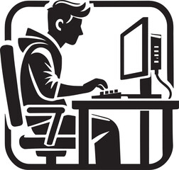 man working on computer