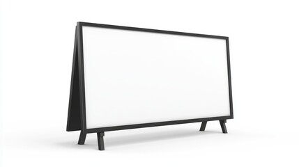 Large plain white sign for promotion on isolated white backdrop