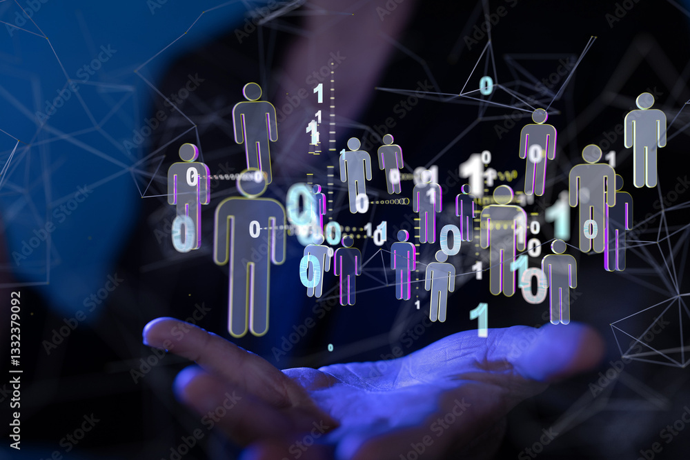 Aufkleber communication network digital group connect - neural network exposure digital