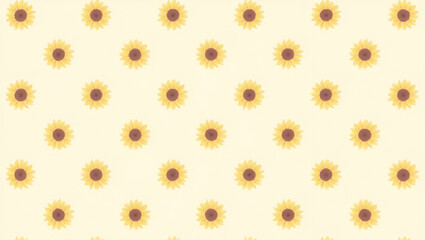 Delicate Sunflowers and Soft Pastel Hues: Romantic Seamless Tile Pattern for Cozy Bedrooms - Perfect Photo Stock Concept with Empty Space on the Left Side