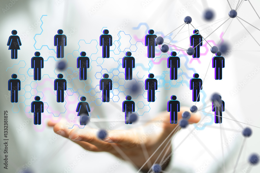 Aufkleber communication network digital group connect