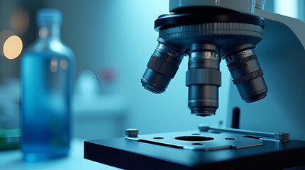 Fototapeta premium High-Grade Optical Close-Up Microscope Lenses: Elevating Laboratory Research with Enhanced Clarity for Accurate Cell Sample Analysis and Discovery Synergy