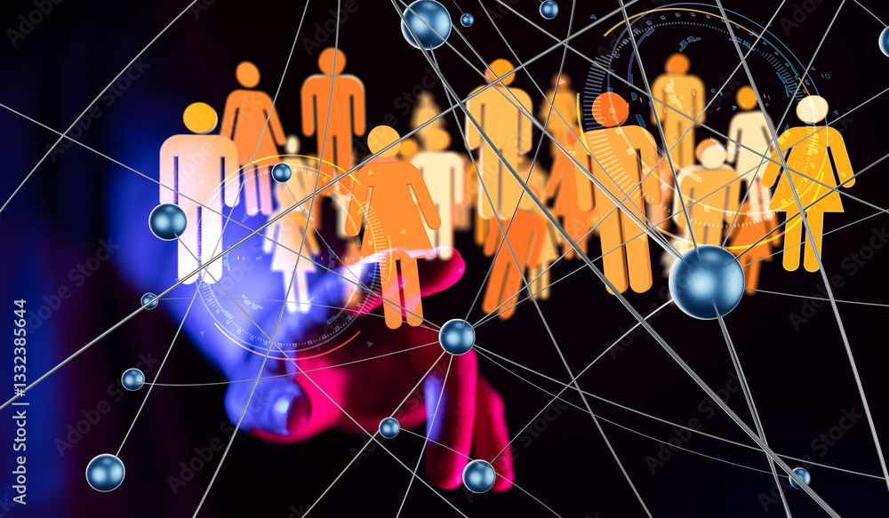 Poster Abstract technology group and data 3d