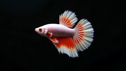 Obraz premium Flat Beautiful colorful of siamese betta fish concept as Beautiful colorful Siamese betta fish swimming gracefully highlighting vibrant aquatic life. in Simple flat cute vector illustration of smart