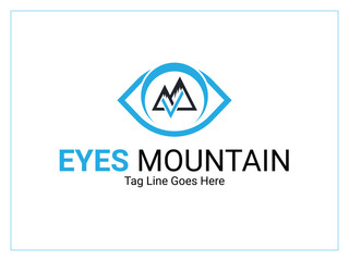 Eye Logo Design, Eyes Mountain Logo Design, Creative eye and Mountain Logo Design.