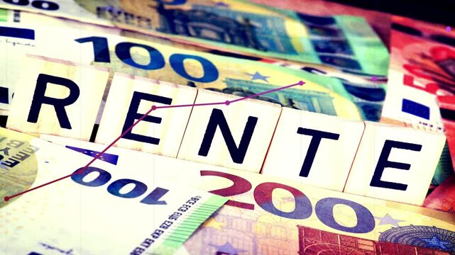 Viele Euro Geldscheine und die Rente	