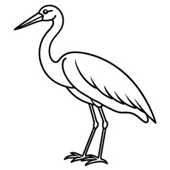 Clean Stork Outline Art Design