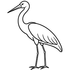 Clean Stork Outline Art Design