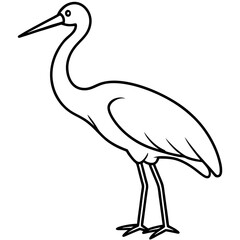 Clean Stork Outline Art Design