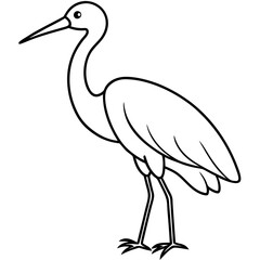 Clean Stork Outline Art Design