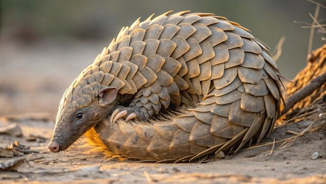  Indian Pangolin Curled Up