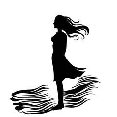 silhouette of a girl