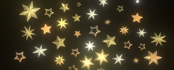 golden stars - 3d