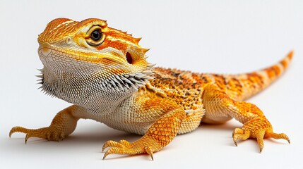 Naklejka premium Bearded Dragon Portrait Against White