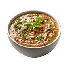 Coconut Peanut Chutney for Satay Bowl Isolated on Transparent Background