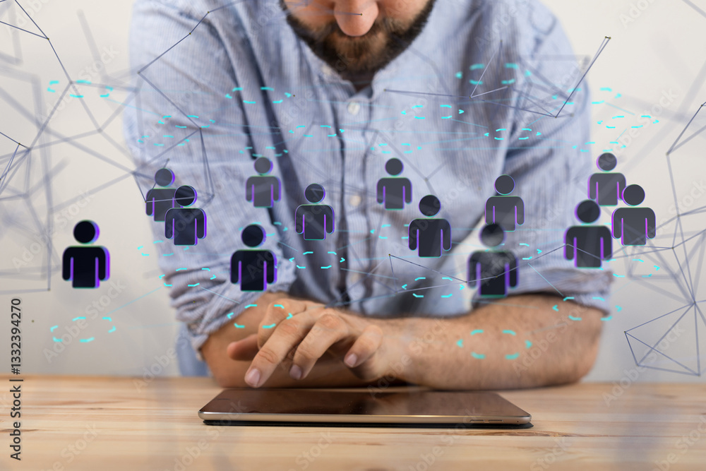 Aufkleber communication network digital group connect - neural network exposure digital