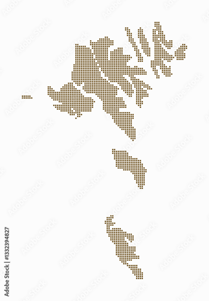 Poster faeroe islands dotted map. digital style map of the country on white background. faeroe islands shap