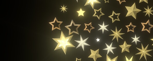 golden stars - 3d