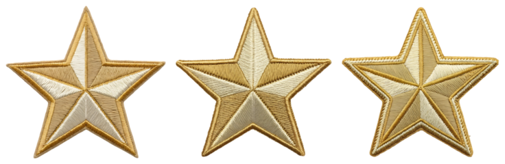 Three gold stars, rating, ranking, award