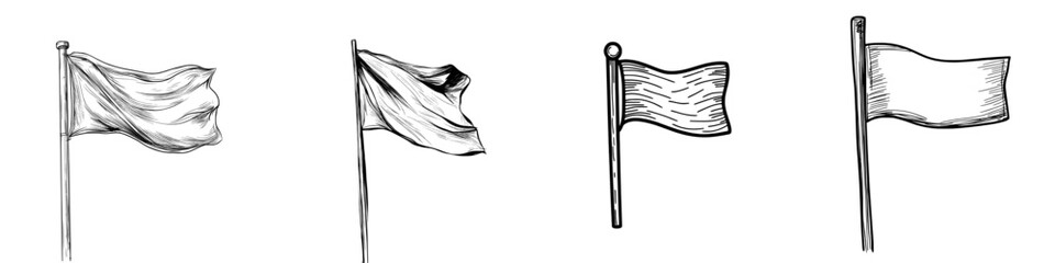 A modern icon of a flag is sketched and isolated on a white background © Andrei