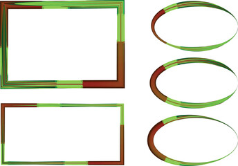 Obraz premium green brown colorful pattern abstract borders collection