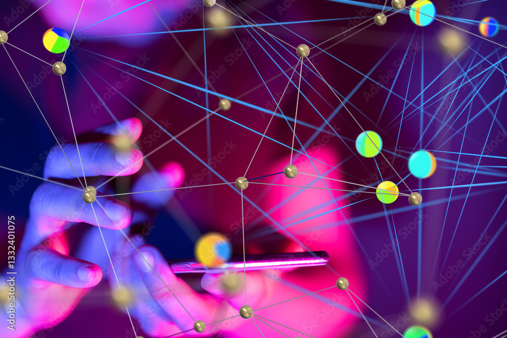 Aufkleber conference digital network and data concept 3d
