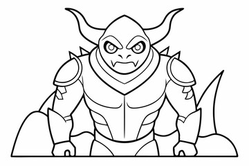 Coloring page line art black silhouette vector