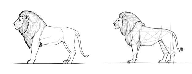 Lion abstract concept icon