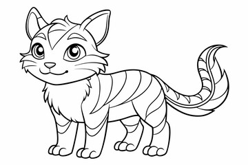 Coloring page line art black silhouette vector