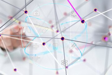  Ui icon medical in hospital with medical technology network concept - 3d