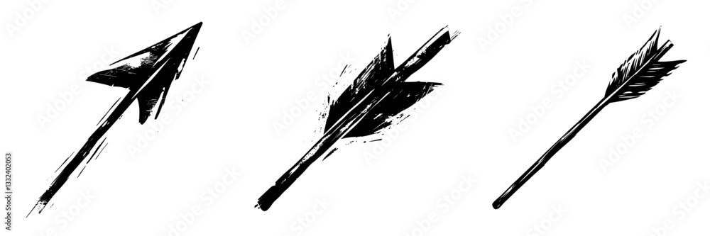 Poster icon featuring doodle emphasis arrow, quirky design twist with zigzag line and spring coil, curve wa