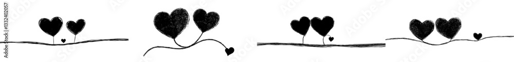 Aufkleber a single, uninterrupted drawing featuring a heart and colorful shape that represents love, suitable 