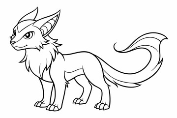 Coloring page line art black silhouette vector