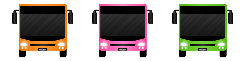 City Bus. Smart Bus. Transportation Bus. Vector Illustration.