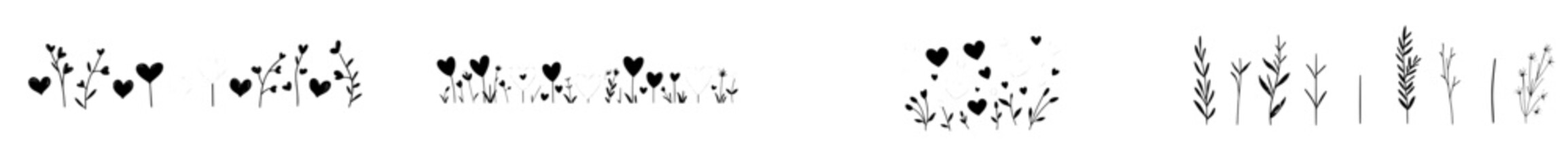 modern heart line art with valentine theme design