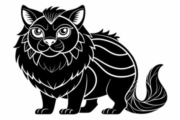 Coloring page line art black silhouette vector