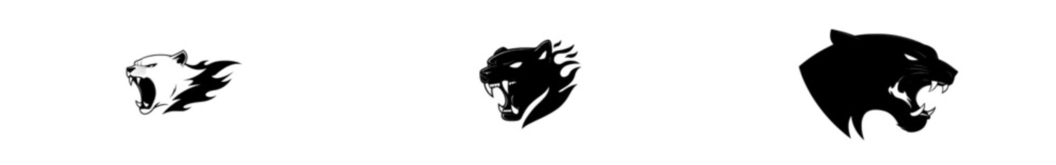 Illustration of a linear contour drawing of a wild puma