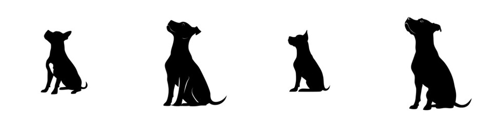1. Pitbull Power: An Impressive Array of Silhouettes Highlighting the Breed's Might and Elegance - Dog Silhouette - Pitbull Vector