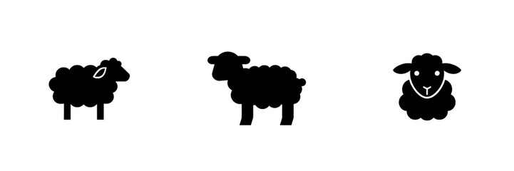 Modern sheep silhouettes in the Pastoral Peace collection ideal for farmyard designs, livestock illustrations, and countryside-themed artwork