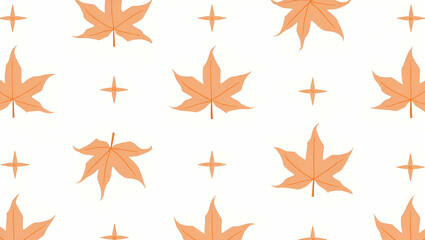 Obraz premium Colorful Heather and Autumn Leaves Seamless Pattern on White Background - Perfect for Fall Textiles, Branding, and Packaging Designs in Cute Vector Style
