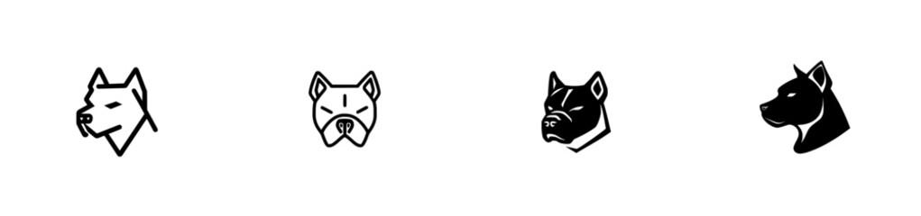 A minimalistic modern line art illustration of a pitbull dog in modern format