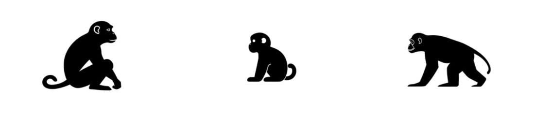 Obraz premium Monkey silhouette depicted, in a modern design
