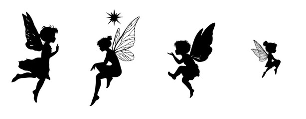 This fairy design features an elegant and simple outline, ideal for illustrations of modern magic