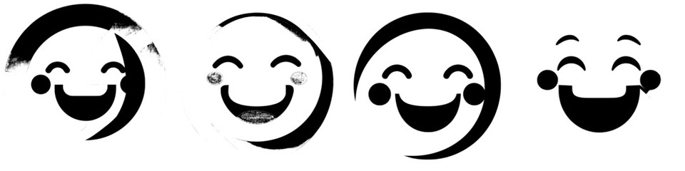 Fototapeta premium A grimacing emoji face and a nervous emoticon displaying clenched teeth convey awkwardness, nervousness, and discomfort
